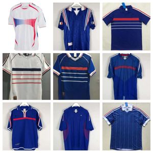 1998 프랑스 클래식 빈티지 저지 1982 84 86 88 90 98 00 04 06 Zidane Soccer Jerseys de Foot Mbappe Rezeguet Maillot Desailly Henry Platini 레트로 남자 아이들