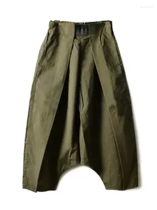 Calças masculinas Vintage 19SS Kapital Plazed Comsand Coloque Algodão Low Moda e perna larga casual feminina