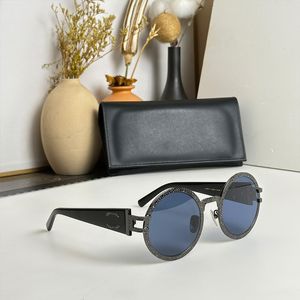 Womens Designer Round Frame Solglasögon med klassisk retro -ram och polyamidlinser A95074 Neutrala lyxsolglasögon med specialförpackningar UV400