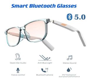 Smart Glasses 3D Anti Blue Voice Control Wireless Bluetooth Solglasögon Händer Ringer TWS Music Video Waterproof GeryGlasses 227216674
