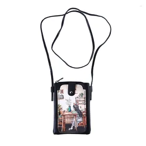 Shoulder Bags 2024 Style 3D Cartoon Print Wallet Phone Bag Ladies Mini Fashion Two Styles Optional Selling Women Flap PU