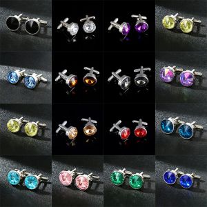 Links Wholesale Man Cufflink Personalized Fashion Round Cufflinks for Guest Souvenirs Cuff Jewelry Men Gift