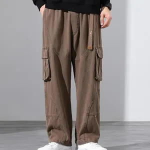 Men's Pants Wide Leg Men Trousers Streetwear Wide-leg Multi-pocketed Breathable For A Stylish Comfortable Look