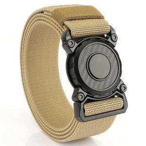 Midjekedjebälten Högkvalitativ legering Rotary Metal Buckle Belt för män Armé utomhusjakt Taktisk multifunktion Combat Survival Belt Marine Y240422