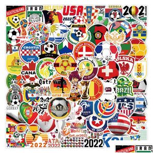 Car Stickers 100Pcs/Set Waterproof World Football Cup Iti Patches Decals For Motor Lage Skateboard Laptop Drop Delivery Mobiles Moto Dhmds