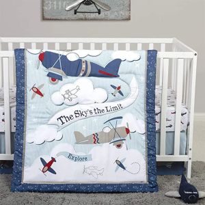 Uppsättningar CRIB Baby Trunds Soft Quilt Cot Clefer Woodland Animal Nursery Polyester Bedding Kast filt 84x107cm