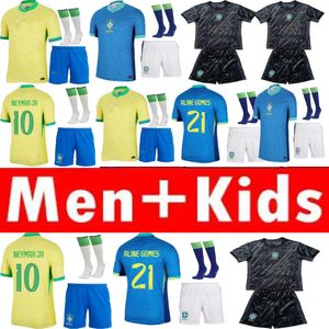 24 25 Brasils 2023 2024 Jerseys de futebol Camiseta de Futbol Paqueta Raphinha Camisa de futebol Maillots Marquins Vini Jr Brasil Richarlison Homem Crianças Neymar