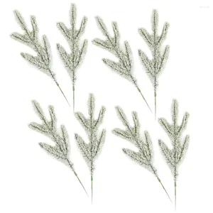 Decorative Flowers 8Pcs Artificial Pine Needles Branches Simulated Decors Christmas Party