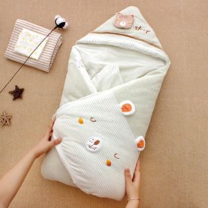 sets Colored Cotton Baby Blanket Winter Thick Detachable Inner Pad Bedding Sets Newborn Blanket Cartoon Animal Design Baby Swaddle