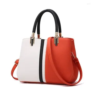 Shoulder Bags 2024 Spring Style Hit Color Women Diagonal Bag Fashion One-shoulder Portable Casual PU Leather Handbags Kawaii
