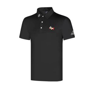 Polos neue Golfkleidung Männer Polo -Hemden Kurzarm Sommer Golfsport tragen Bekleidung Top bequeme atmungsaktive Mode hohe Qualität