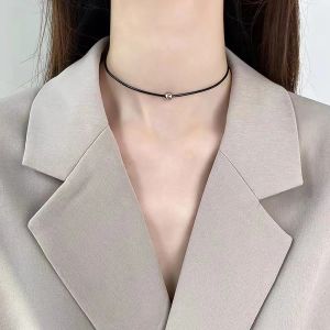 Necklaces Simple everything temperament cold wind stainless steel round bead short choker collar neck with choker necklace women