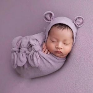 Pillow 3Pcs/Set Photography Clothing Warm Comfortable Cute Shape Infant Sleeping Bag Newborn Soft Sleeping Bag Pillow Bowknot Wraps
