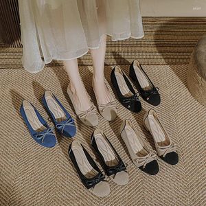 Casual Shoes Fashion Knit Slip On Pumpar Bow Women Mesh Loafers Stretch Ballet Shallow Dress Moccasins Comfort Work