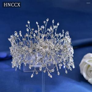 Headpieces HNCCX Bride Full Rhinestone Bright Headband Wedding Hair Accessories Ornament Handmade Alloy Flower Bridal Tiara Gift CP286