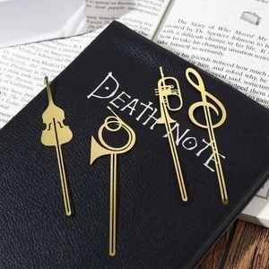 Musical Instruments Bookmarks Metal Bookmark Book Maker Paper Clip Gold Note Clips Stationery Office School Supplies