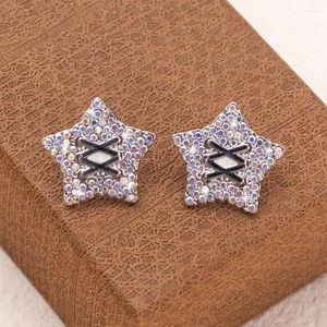 Gestüt Ohrringe Fashion Zink Legierung Öl Tropfen Voller Strass Vintage Star Koreanischer Stil für Frauen Luxus -Trendprodukte Mädchen Schmuck Schmuck