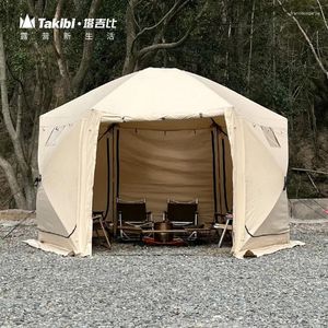 Tents And Shelters Mongolian Tent Large Family Waterproof Camping Hut Campaign House Sun Shade Flame Retardant Campfire Cotton Outdoor Party