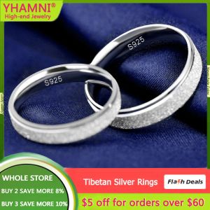 Bands Yhamni certificato tibetano glassa d'argento glassa desige anelli per donna uomo regalo di compleanno fidanzato bandiera unisex gioielli unisex