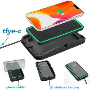 Chargers Car Wireless Charger Pad Dock för iPhone 14 13 12 Pro Max / Samsung S21 S22 S23 Qi Fast Charging Station, telefoninnehavare