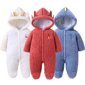 Coats 2021 New Cotton Newborn Baby Clothes Winter Girls Snow Wear Jumpsuit Fleece Boy Romper Infant Bodysuit Kids Outerwear 012M