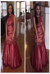 Czarne dziewczyny Burgundy Sukienki na bal matrowe długie 2018 Nowy klejnot szyi błyszczące cekiny z koralikami aplikacje afrian sukienka wieczorowa sukienki imprezowe 1149833