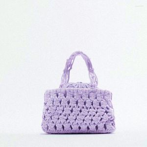 Evening Bags Spring And Summer Small Bag Candy Color Cute Women's Mini Rope Handbag Cloth Strip Woven