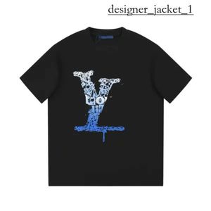 Louies Vuttion Luxury Trendy Brand DesignerTシャツメンズTシャツ高品質の綿レタープリントレディース半袖ルイズシャツカジュアルソフトヴィットティー5966