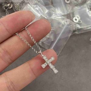 Fashion Luxury Blgarry Designer Colar Cross Colar Colar S925 Sterling Silver Silver Gold Rose Inclaid Diamond Clain Chain Jewelry com logotipo e caixa de presente