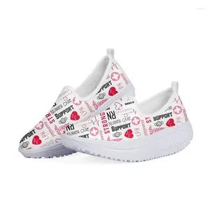 Casual Shoes WHEREISART Fashion -heart Pattern Summer Women Mesh Woman Sneakers Nursing Ladies Swing Slimming Zapatos 2024