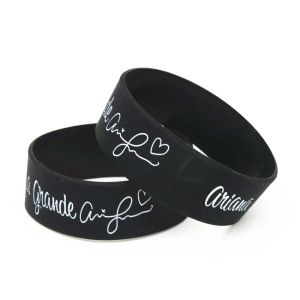 Armband 1pc One Banda House Wide Band Music Star Rubber BraceletsBangles Wide Black Ariana Grande Silicone Wristband Fans Gifts SH212