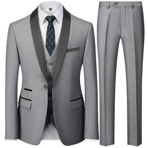 Uomo mariage a colori a blocchi collare giacca pantaloni da girovagano maschio affari casual blazer blazer cappotto pantaloni 3 pezzi set 240408