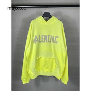 Fita versão B UNISEX IMPRESSÃO High Long Balencigs Paris Capuz casual adesivo Família com capuz solto com capuz de letra com capuz HEPF ZPSA