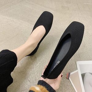 Casual Shoes 2024 Spring Summer Women Flat Breathable Knit Fashion Comfortable Girl Slip-on Leisure Loafers Sandals