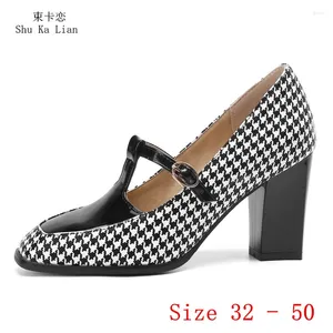 Dress Shoes Square Toe High Heels 8.5 CM Women Pumps Oxfords Heel Woman Kitten Small Plus Size 32 - 50