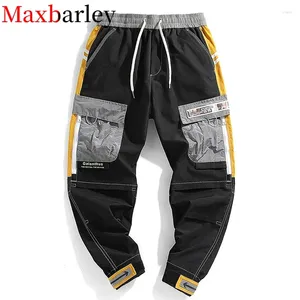 Calças masculinas Maxbarley masculino Menas de carga 2024 bolsos folgados Hip Hop Joggers Japanes Streetwear calças pretas para