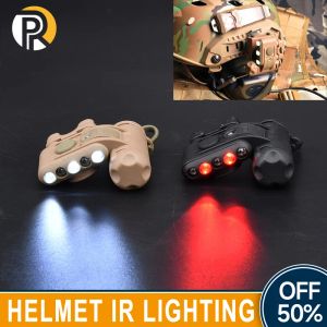 Escopos wadsn tático airsoft capacete lanterna geração 2 led vermelho branco para iluminação ir para sinalizador de capacete adequado para caça ao ar livre