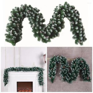 Flores decorativas Pinheiro da floresta cana de natal verde beleza Rattan realista de árvores Pulverizado Dica branca para criar