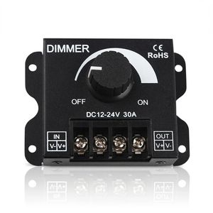 DC 12V-24V LED Dimmer Switch 30A 360W spänningsregulator Justerbar styrenhet för 5050 LED-strip Light Lamp LED Dimning Dimmers