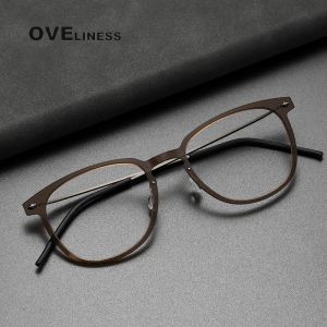 Objektive Acetat Titanium Schraubless Brillen verschreibungspflichtige Brille Rahmen Männer Frauen rund myopia optische koreanische Brille Rahmen Brillen Brillen