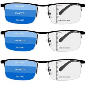 Rahmen progressive Multifokus -Computer -Lesebrille Blue Light Blocking Multifokale Leser für Männer und Frauen Multi Focus Brille