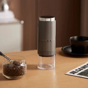 Grinders Portable Electric Coffee Grinder USB Charging 1500MAH Wireless Fully Automatic Integrated Small Household Coffee Bean Grinder