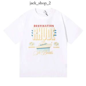 Ins Hot 23SS Spring Summer Rhude T Shirt American Luxury Shirt Skateboard Mens Designer T Shirt Women Men Casual T-shirt Good Mens Tshirt Shirt Us Size Free Frakt 168