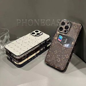 Дизайнер iPhone Phone Case 15 14 Pro Max Luxury L Card Holder Dolder Hi Calfice 18 17 16 15pro 14pro 13pro 13 12 11 Case с логотипом Box Man Woman ws