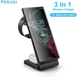 Carica Chargers Station di ricarica wireless per Samsung S22 S21 S20 Nota 20 10 Z Flip Fold 4 Buds 3 in 1 Caricabatterie per Galaxy Watch 5/4 Pro Active 2