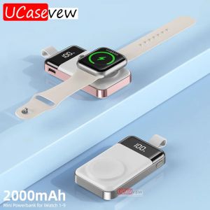 Chargers Caricatore wireless magnetico per Apple Watch 8 Ultra 7 6 5 4 3 2 SE 2000MAH di ricarica Cavo della stazione dock per iWatch SE2 Power Bank