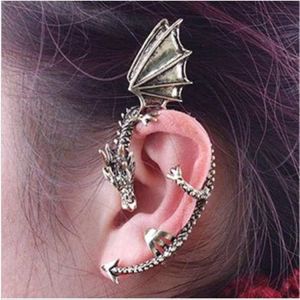 Ohrringe Europäischer und amerikanischer Modekomplex Gothic Punk Dragon Ohrringe für Frauen nicht durchbohrtes Ohrmanschette Hengst Juwely Geschenk Mujer