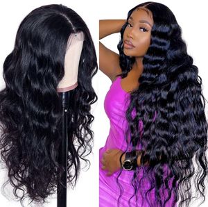 Melodie 180 Densidade onda corporal Lace Frontal Human Hair Wigs Peru.