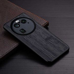 Case di telefoni cellulari Case per Trovare X6 Pro X6 5G Funda Bamboo Bamboo Wood Leather Cover Cover Luxury Coque per Find X6 Pro Case Capa