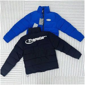 Mensjackor Bästa favorit 2023 Winter Men Thermal Coat Trapstar Jacket Hyperdrive Puffer Jackwet-White Letters Top Quality Embroider Dhlsk